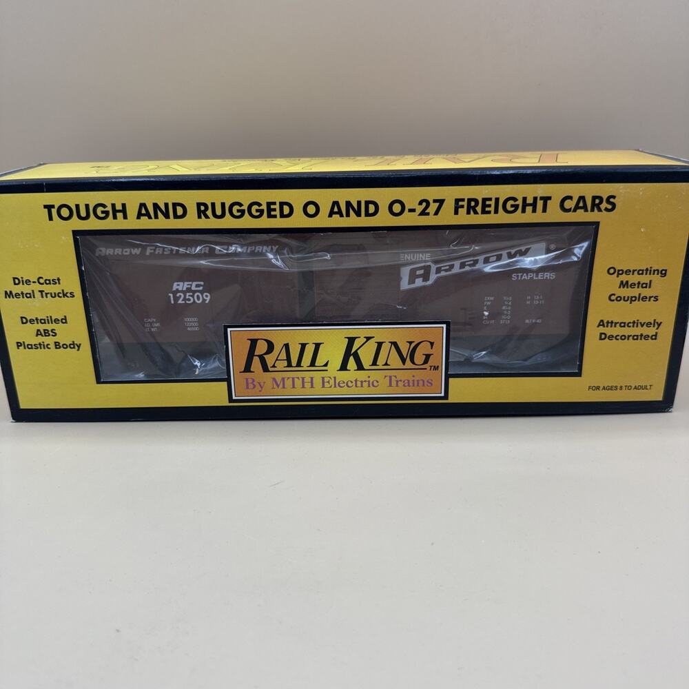 MTH Electric Train Rail King Arrow Stapler Box Car 30-7422 O-Scale